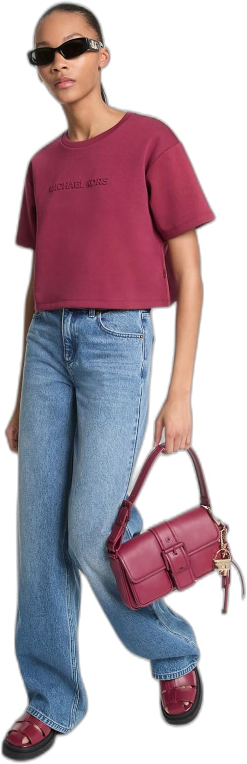 Women's Mk Embossed Logo Oversized Cropped T-Shirt