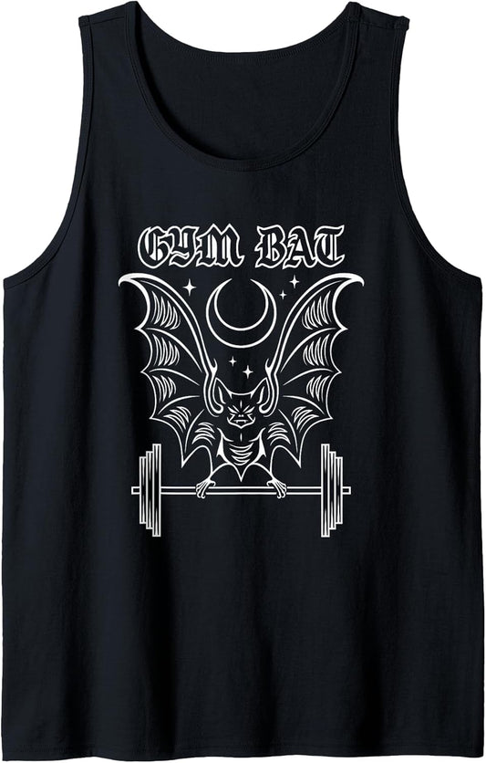 Gym Bat Gothlete Workout Vampire Bat and Moon Healthy Goth Tank Top