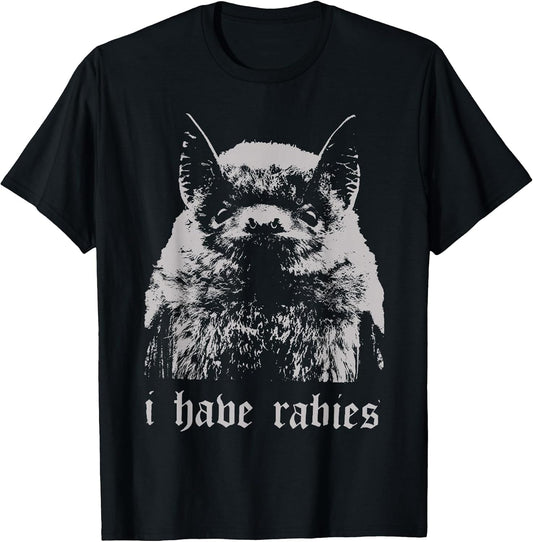 Vintage I Have Rabies Bat Funny Meme Quotes T-Shirt