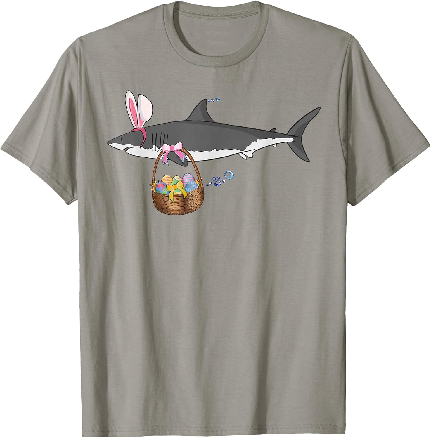 Funny Shark with Easter Basket and Bunny Ears Easter T-Shirt