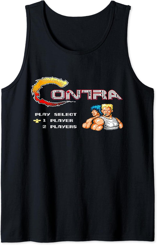 Contra Title Screen Retro Gamer Pixel Warrior Classic Gaming Tank Top