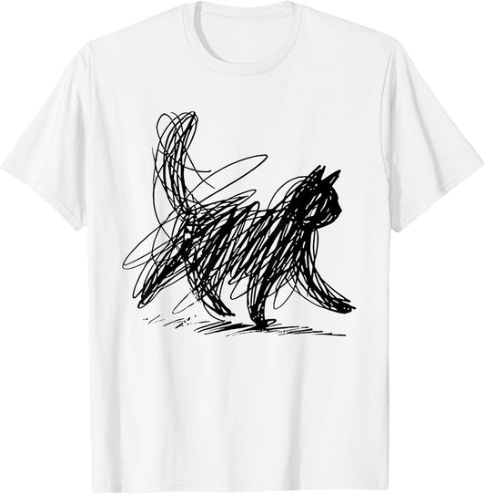 minimalist cat art classic t-shirt