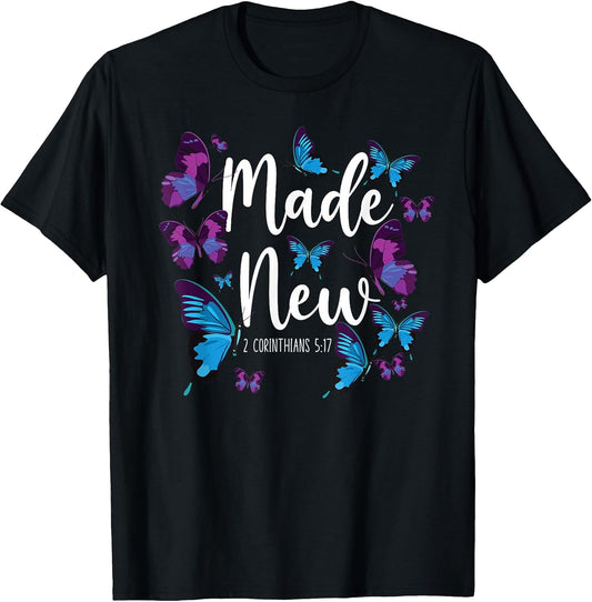 Christian Bible Verse Quote Butterfly 2 Corinthians 5:17 T-Shirt