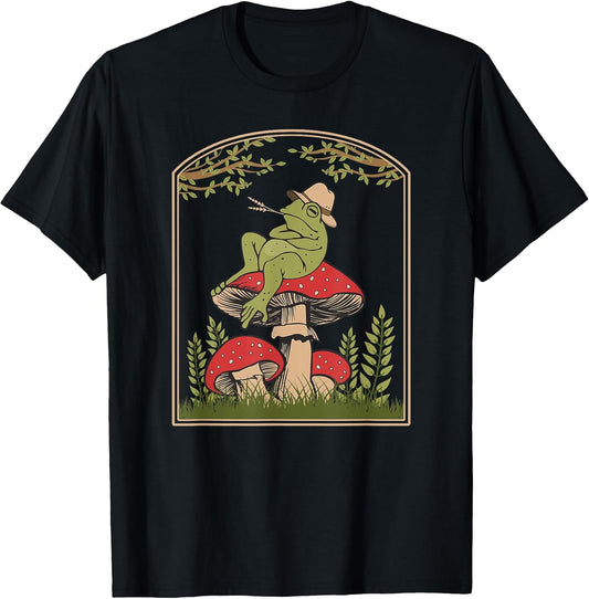 Cottagecore Aesthetic Frog Mushroom Forager Toad Men Women T-Shirt