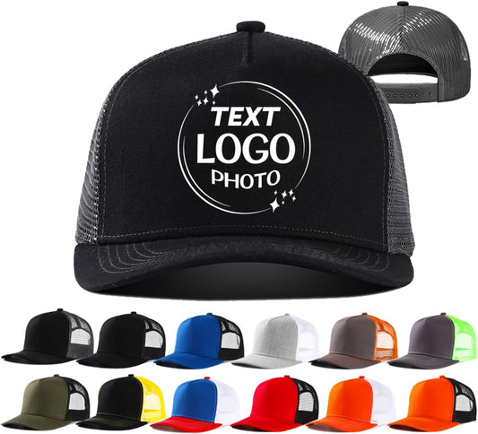 Bulk Custom Hats with Your Text/Logo/Image Design Your Own Personalized Trucker Hat Customized Baseball Caps for Men&Women