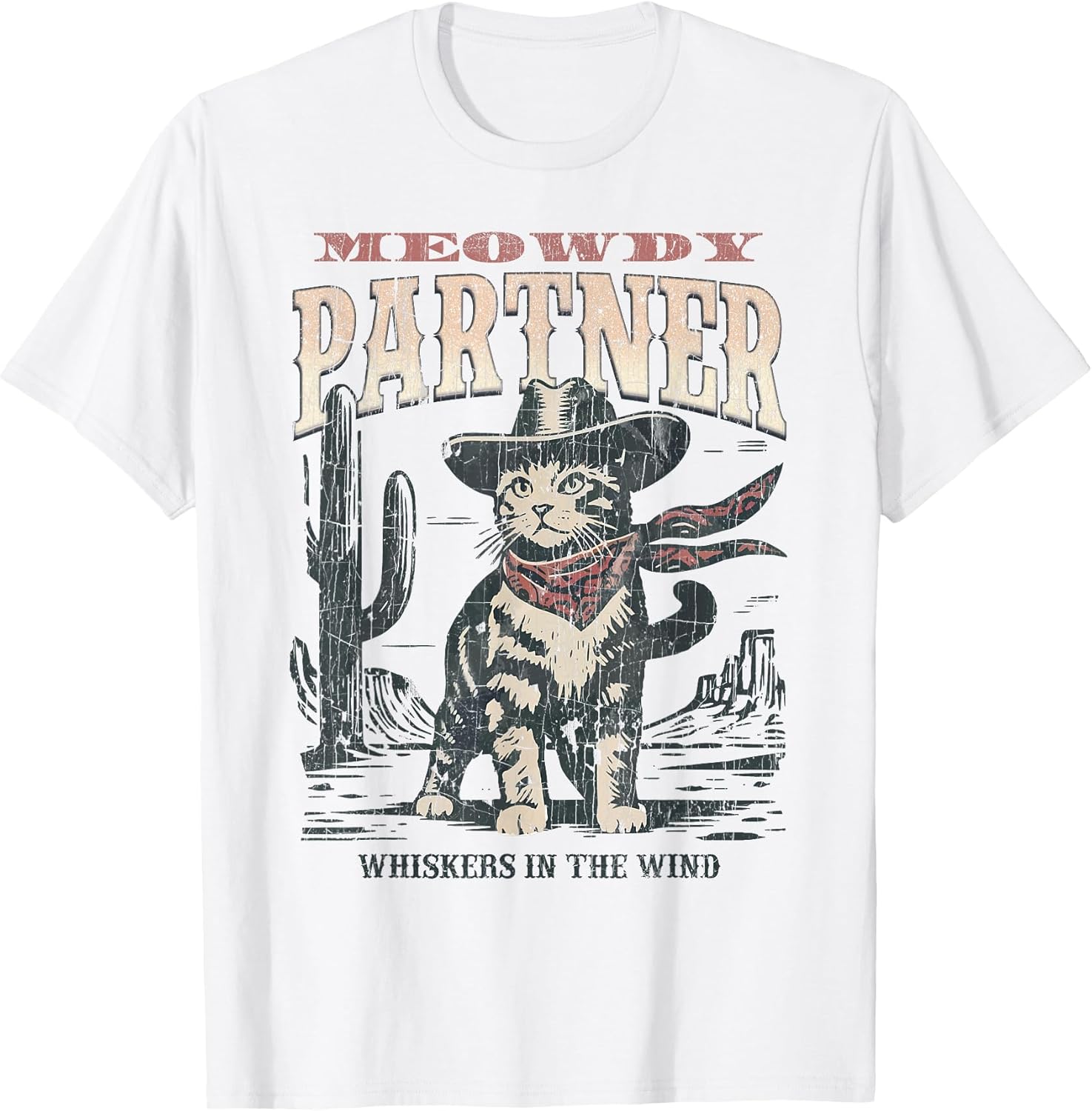 Meowdy Partner Cowboy Cat Vintage T-Shirt