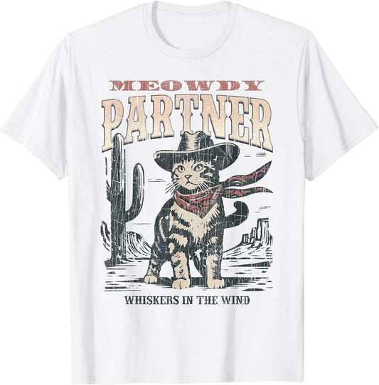 Meowdy Partner Cowboy Cat Vintage T-Shirt