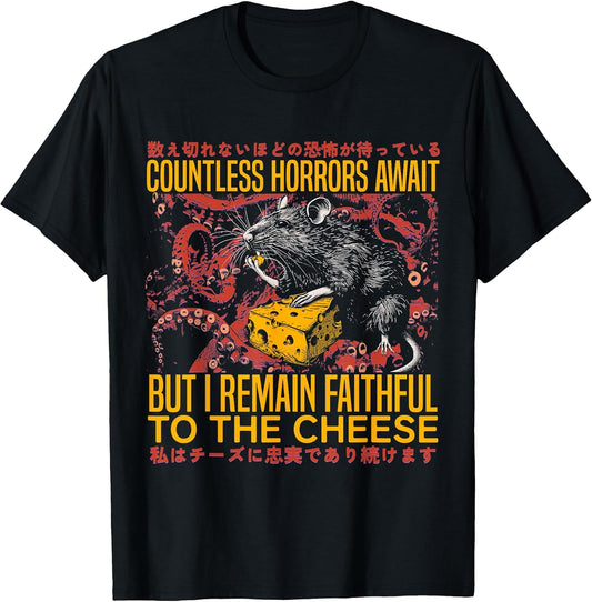 I Remain Faithful to The Cheese Vintage Japanese Rat Lover T-Shirt