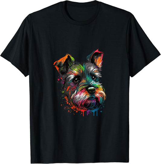 Miniature Schnauzer Pop Art I Splash Art Schnauzer T-Shirt