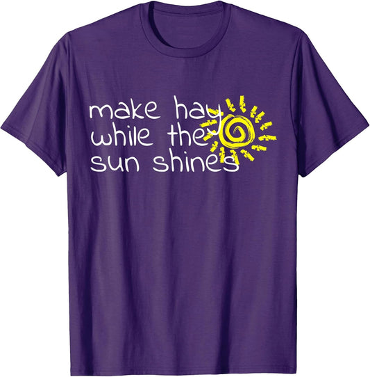 Make Hay While The Sun Shines Inspirational Quote T-Shirt