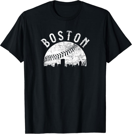 Vintage Boston Massachusetts Skyline Apparel