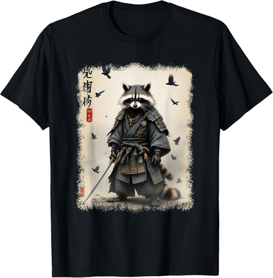 Samurai Raccoon, Japanese Warrior & Art | Vintage Anime T-Shirt