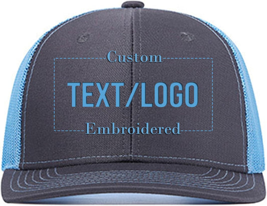 Custom Trucker Hat Add Your Own Text or Logo | Personalized Trucker Cap | Embroidered Baseball Hat for Men Women