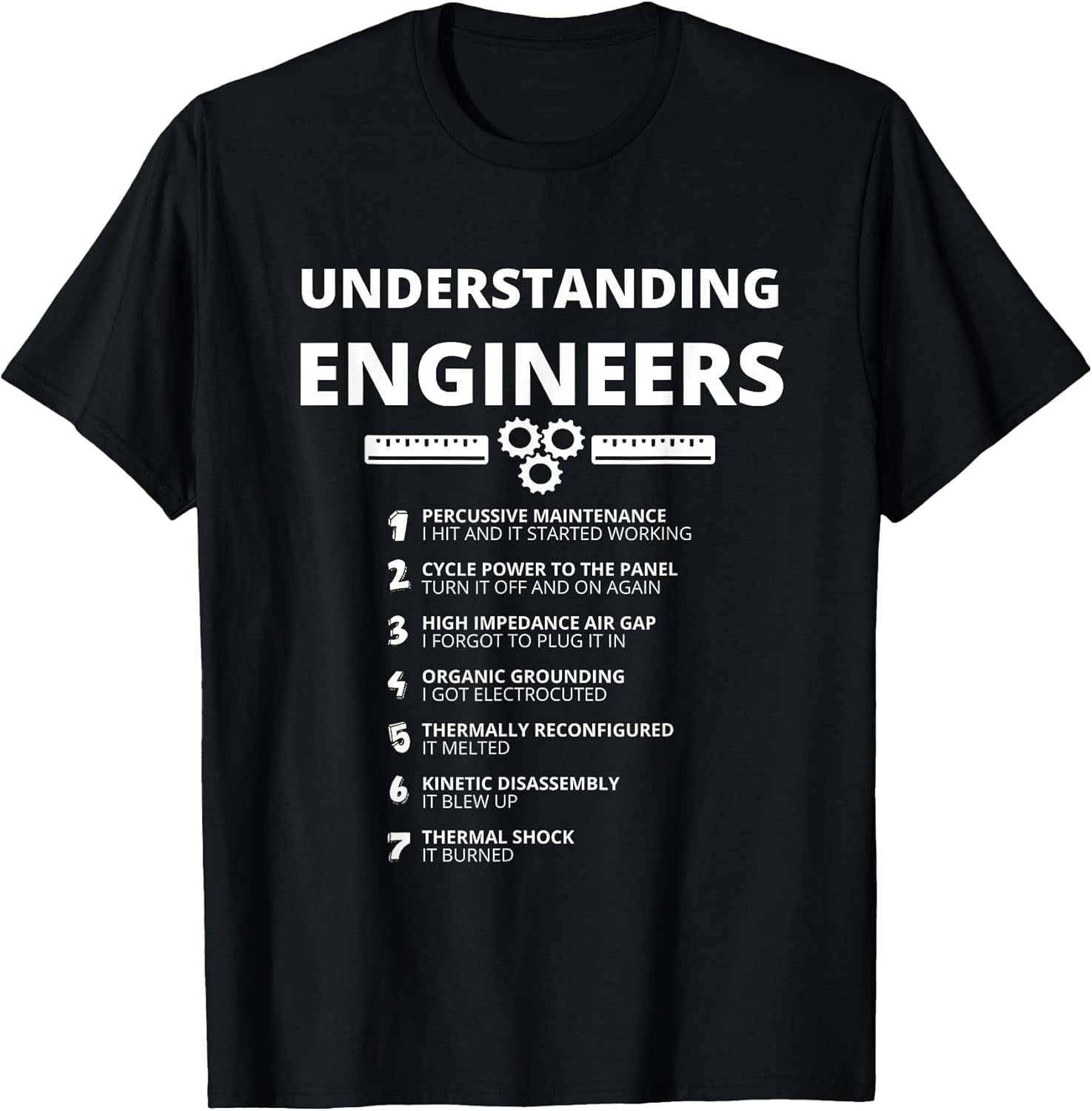 Understanding Engineers - Funny Sarcastic Engineering Gift T-Shirt Small