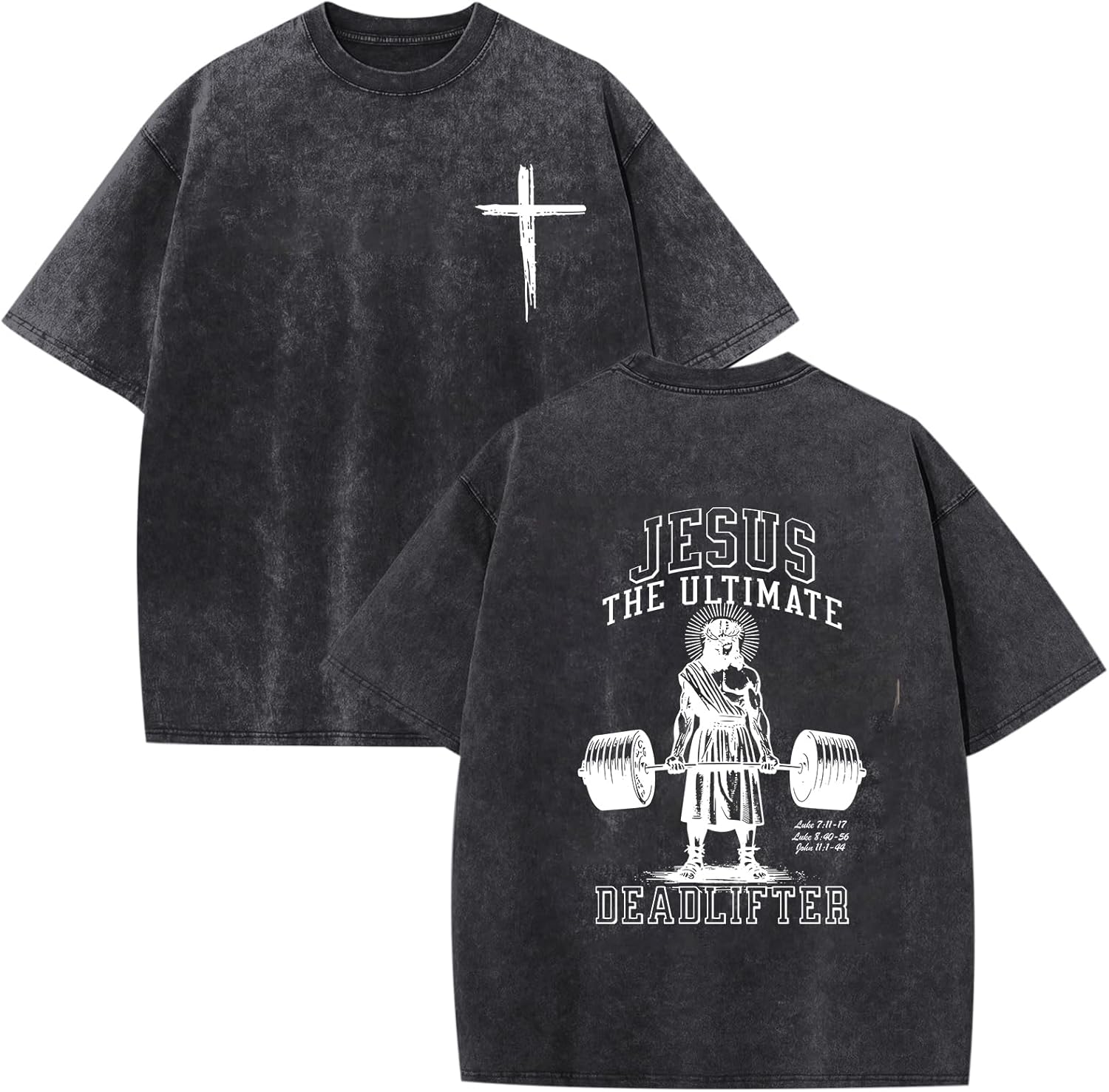 Mens Oversized Christian Shirts Jesus Faith Shirt Funny Gym Graphic Tees God Religious Bible Verse Acid Wash Tshirts