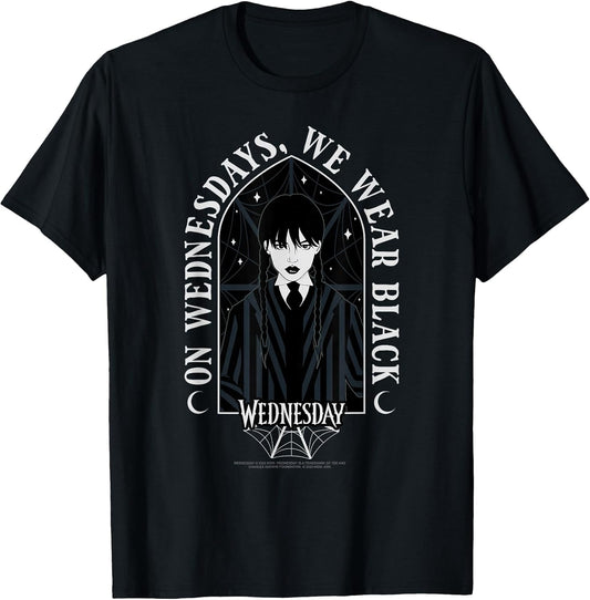 On Wednesdays We Wear Black Goth Portrait T-Shirt