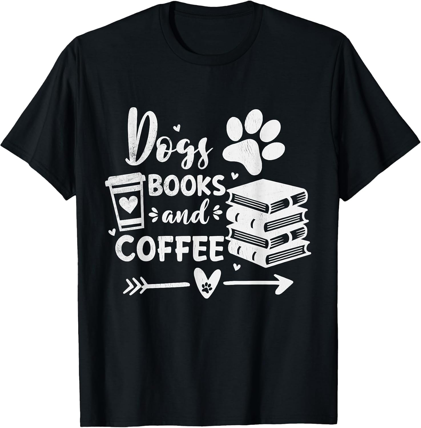 Funny Dogs Books And Coffee Reading Lovers Tee