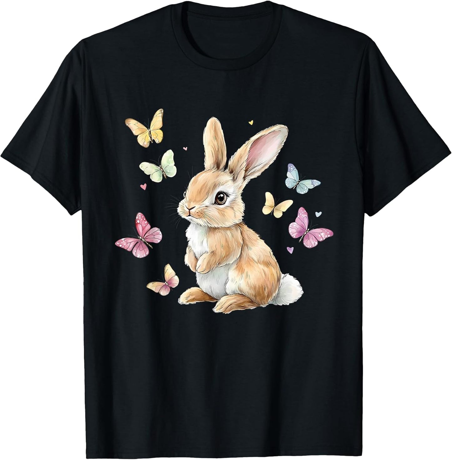 Cute Easter Bunny Rabbit Butterfly T-Shirt
