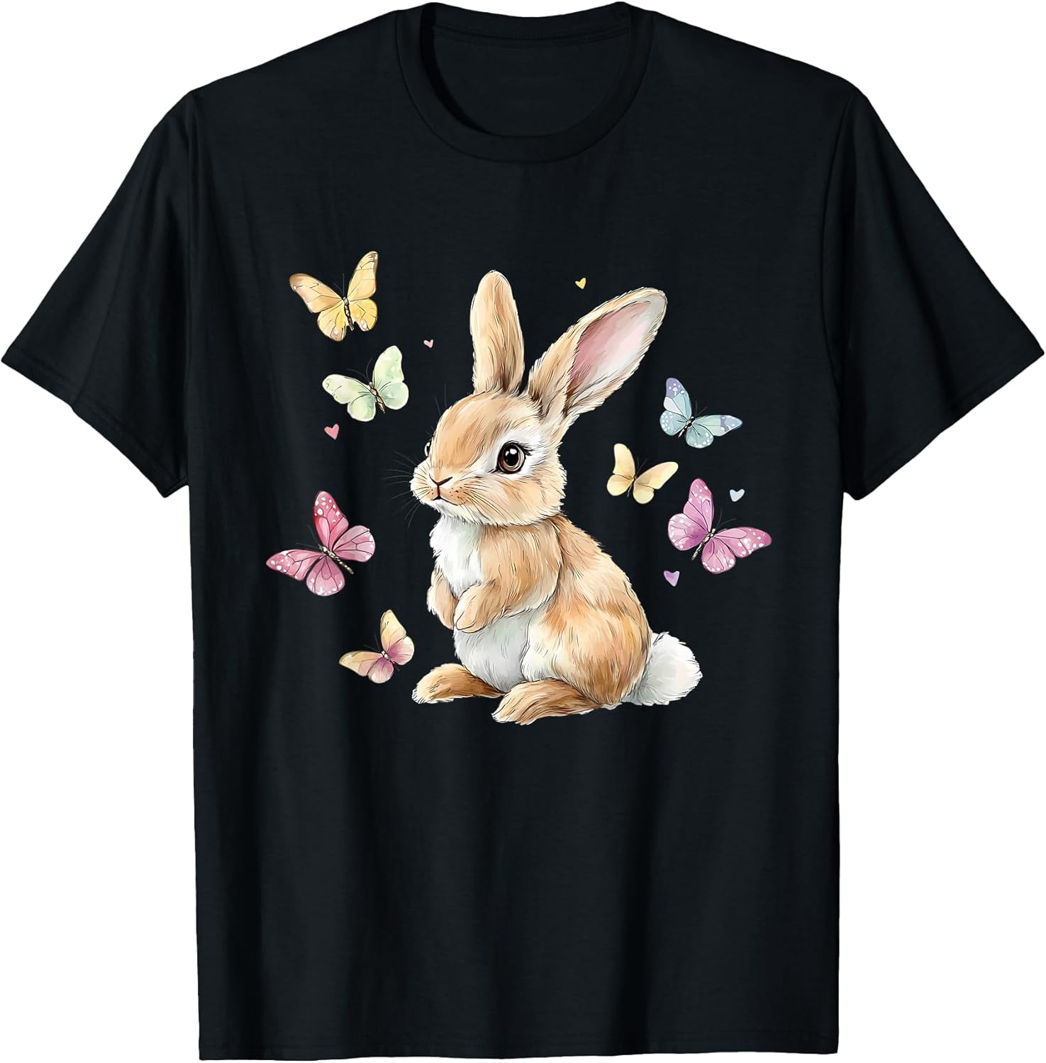 Cute Easter Bunny Rabbit Butterfly T-Shirt