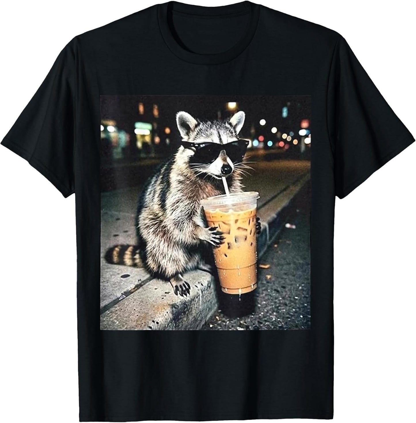 Funny Raccoon Drinking Milk Cute Animal Selfie