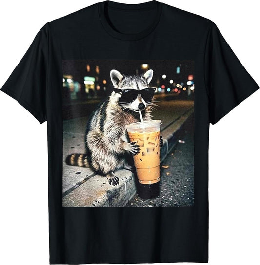Funny Raccoon Drinking Milk Cute Animal Selfie