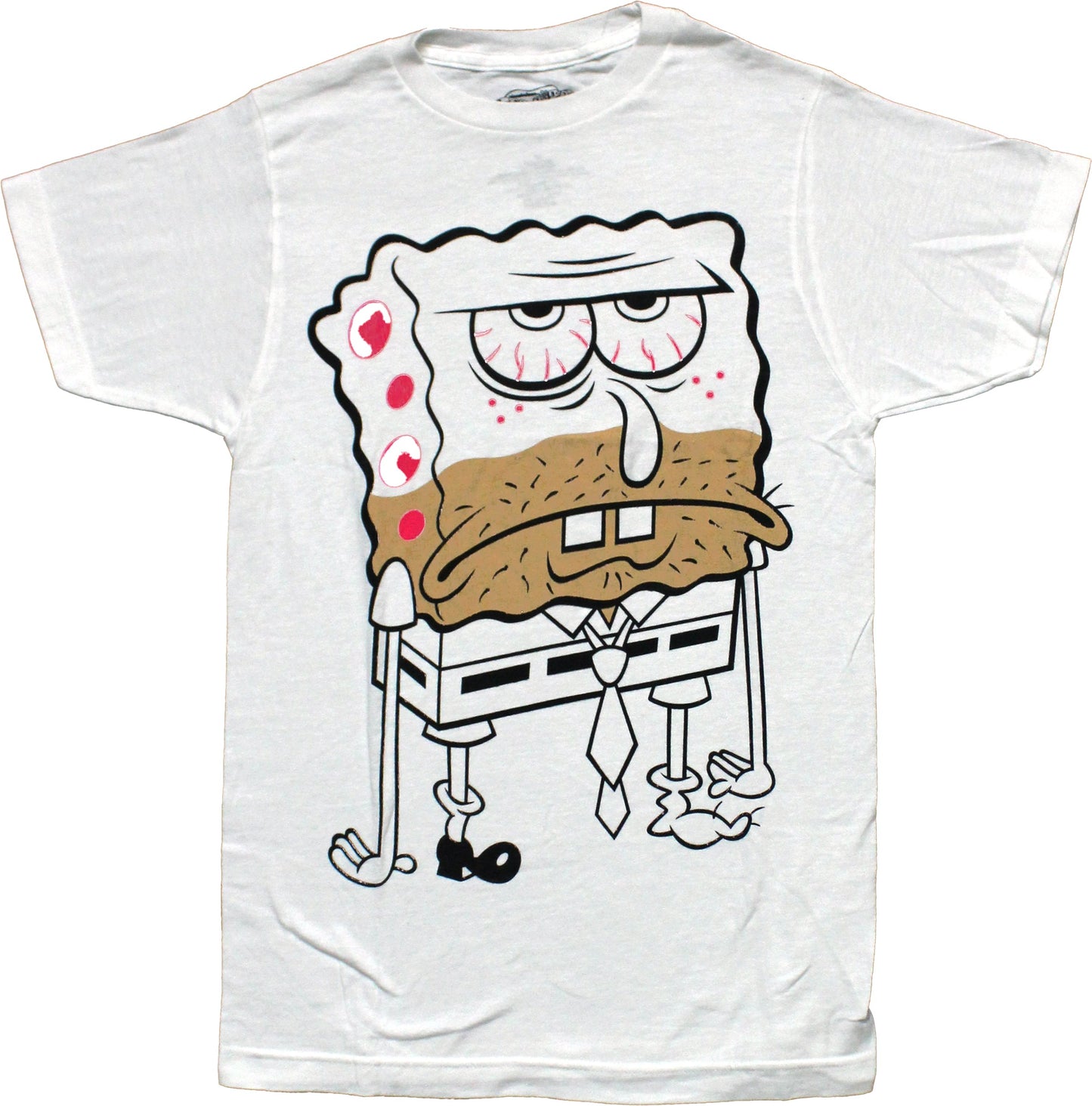 Spongebob Squarepants Mens T-Shirt - Bloodshot Eyes Middle Age Bob