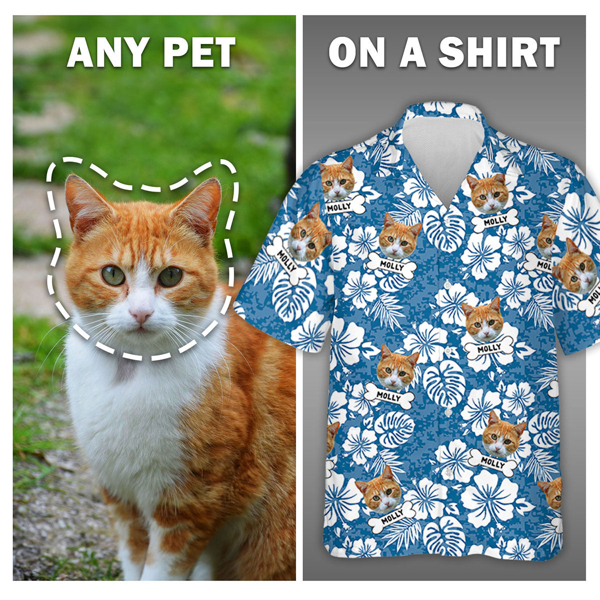 Pet Pattern Photo - Personalized Custom Hawaiian Shirt