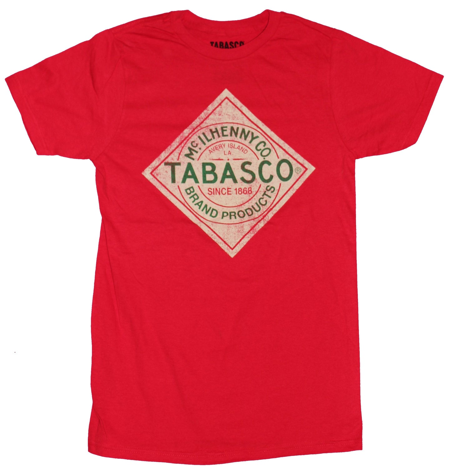 Tabasco Hot Sauce Mens T-Shirt  - Classic Distressed Logo Image
