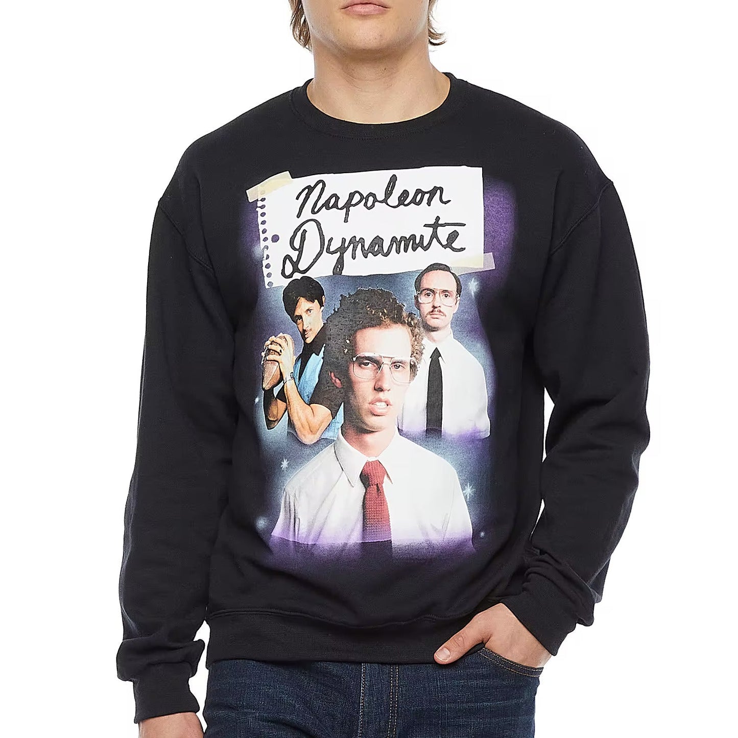 Napoleon Dynamite Mens Crewneck Sweatshirt - Photo Trio Image