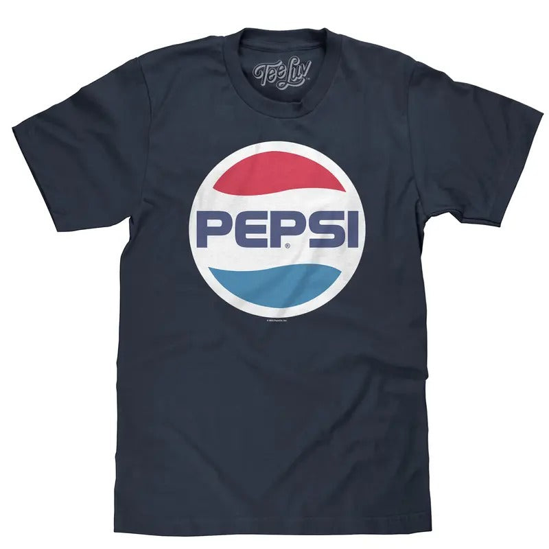 80s Pepsi Logo T-Shirt - Navy Blue Hoodie, Sweatshirt | InkThreadWorks.com