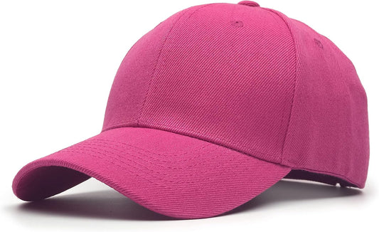 Structured Baseball Cap with Adjustable Closure - Performance Hat for Outdoor Activities and Custom Embroidery (1pc Hot Pink)