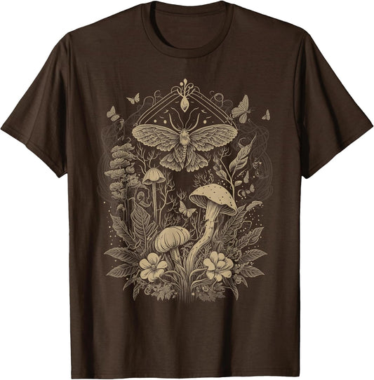 Cute Fairycore Floral Moth Aesthetic Girls Women Graphic T-Shirt Small