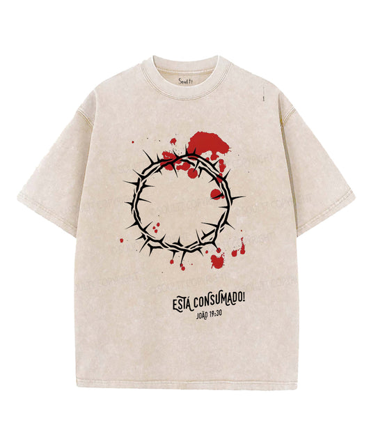 EstÃ¡ Consumado Unisex Washed Christian T-shirt