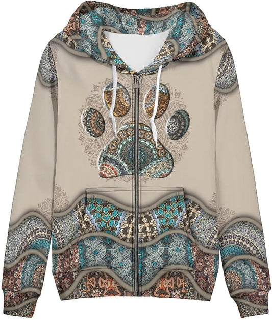 Women Y2K Hoodie Zip Up Sweatshirt Vintage Jackets Hooded Cardigan
