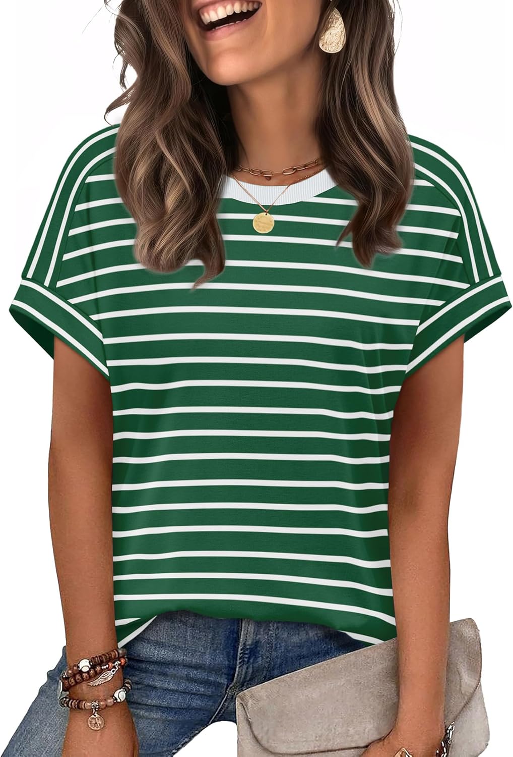 Womens Tops Short Sleeve Shirts Summer Outfits 2026 Spring Dressy Casual Clothes Clothing