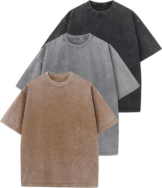 Men Oversized T Shirts Vintage Tee Loose Fit Short Sleeve Casual Streetwear Baggy Washed Unisex Tops
