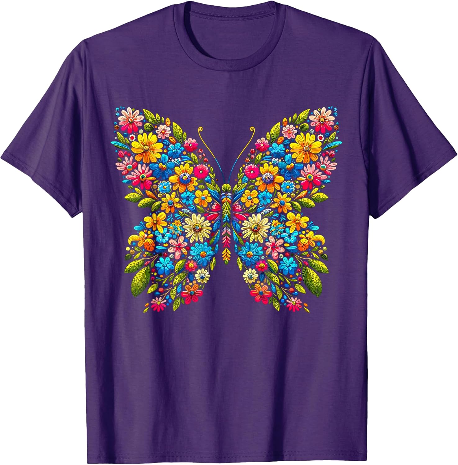 Butterfly With Flowers Aesthetic Butterfly T-Shirt