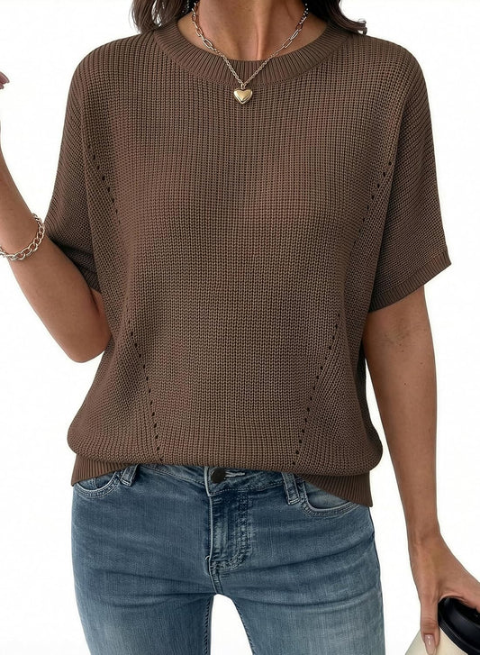 Womens Short Sleeve Sweaters 2026 Summer Lightweight V Neck Pullover Tops Dressy Business Casual Blouses Clothes