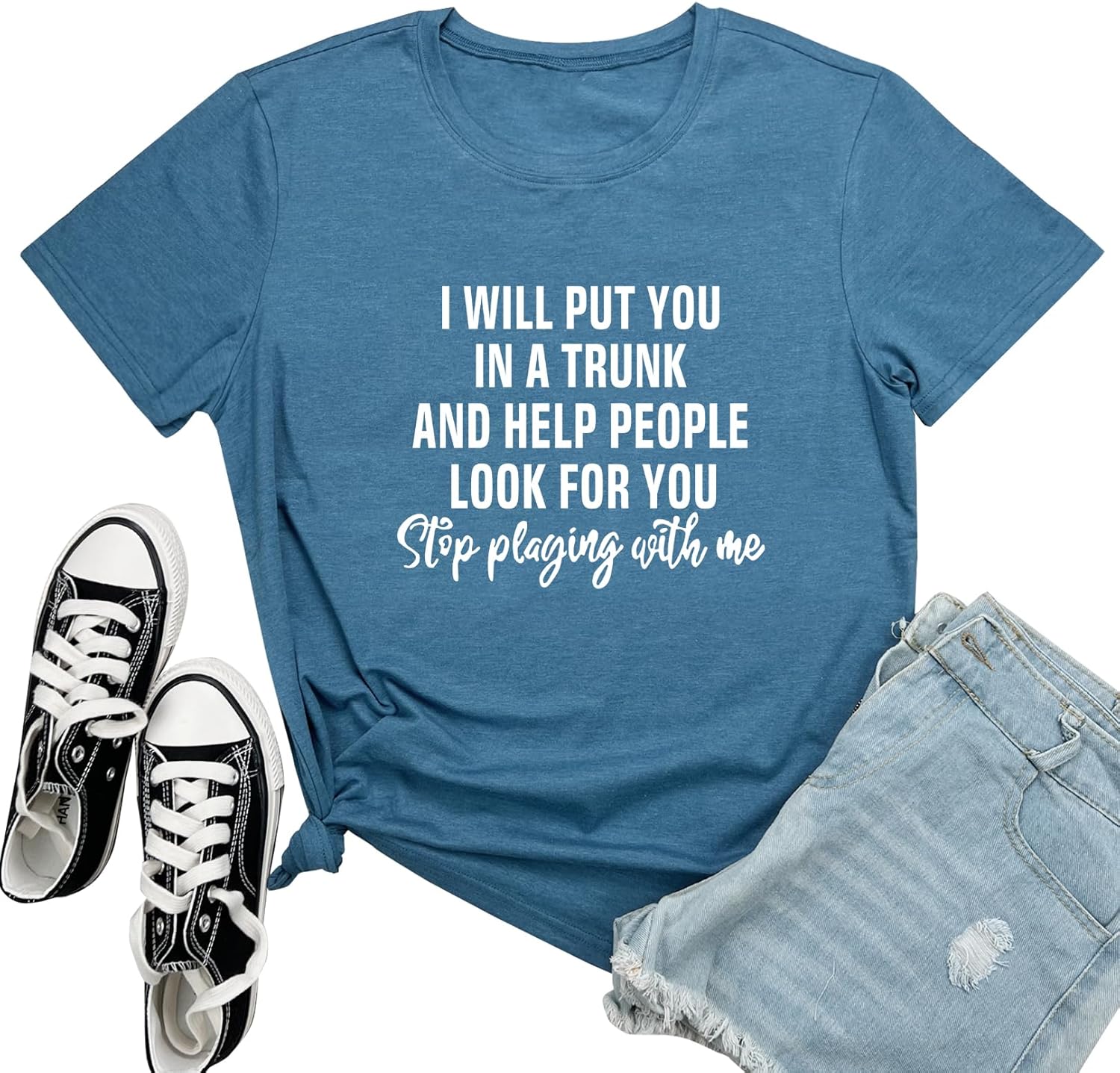 Women Short Sleeve Tees I Will Put You Graphic Cute T Shirts