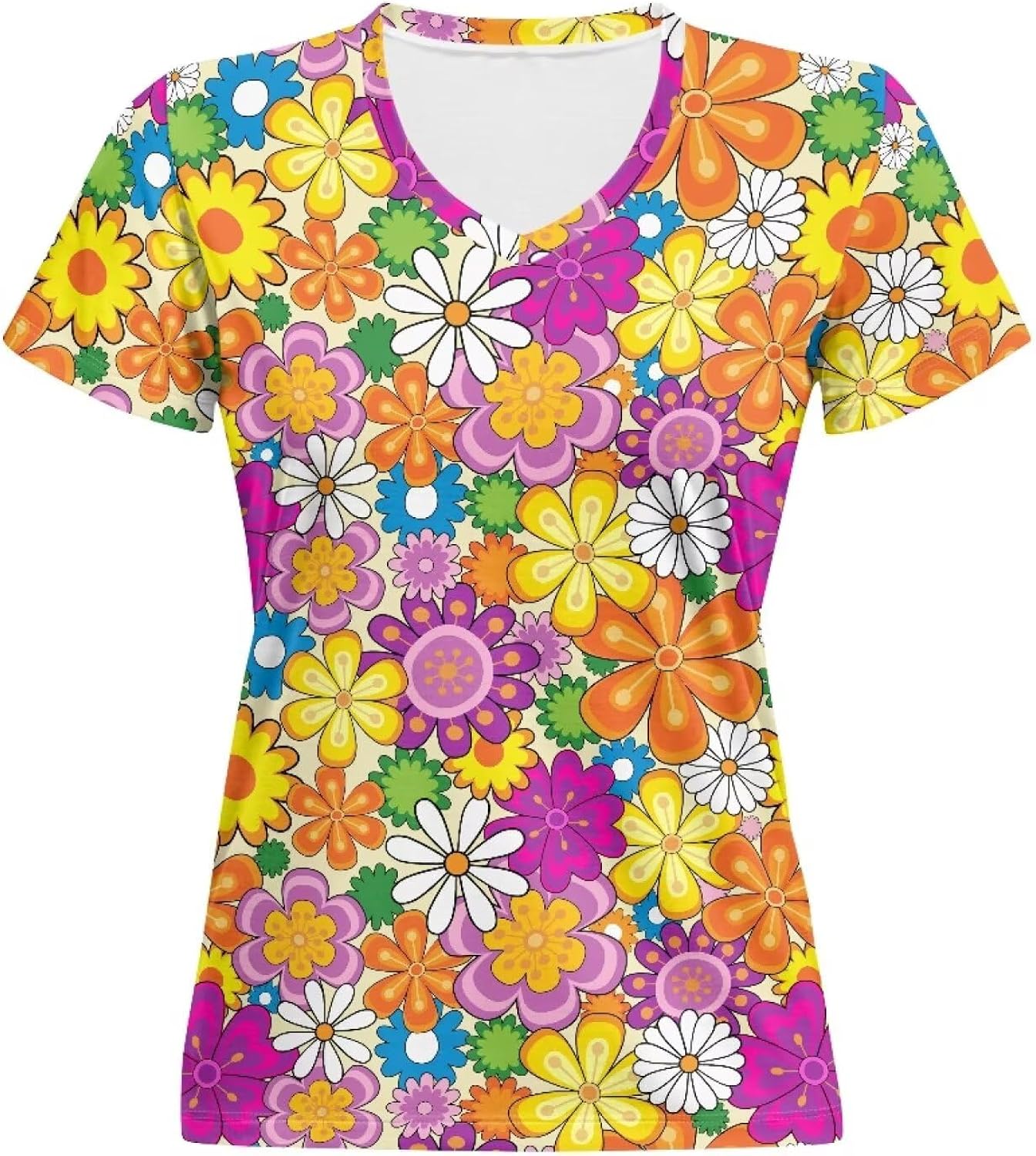 Womens Summer V Neck Casual T Shirt Short Sleeve Blouses Tops Plus Size Athletic T-Shirt for Women Graphic XS-5XL