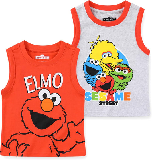 Elmo and Friends Boys 2 Pack Tank Top for Infant and Toddler Kids