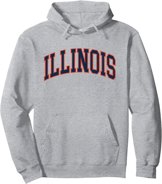 Retro Illinois Tee Vintage Illinois Blue Orange Throwback IL Pullover Hoodie