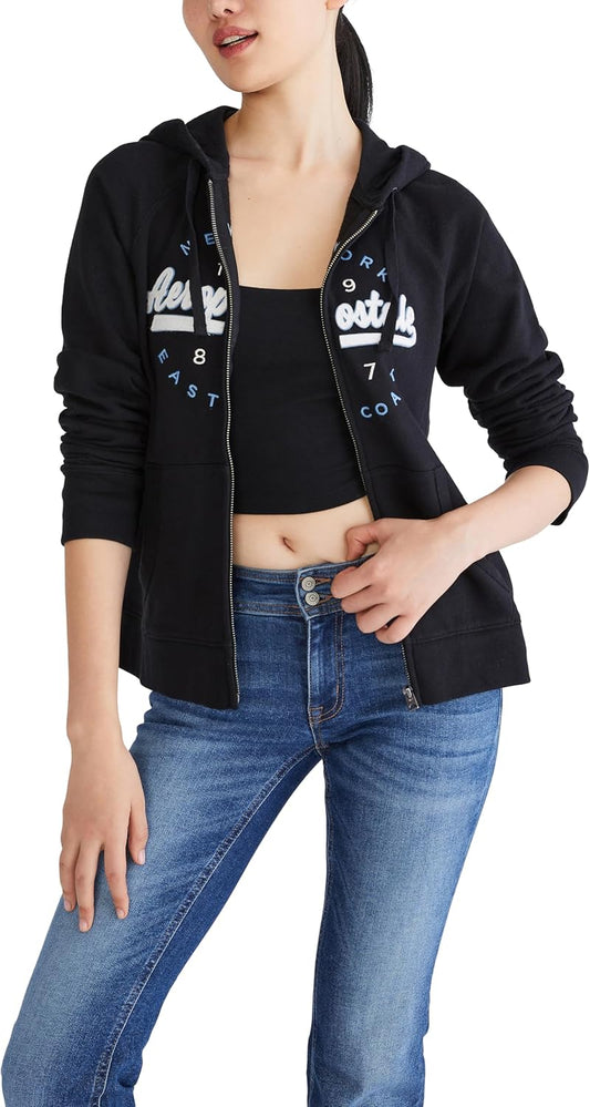 Women's Aero Logo Full Zip Hoodie- Circle/Scripts