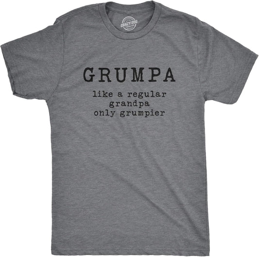 Mens Grumpa Like Regular Grandpa Only Grumpier T Shirt Funny Grandfather Tee