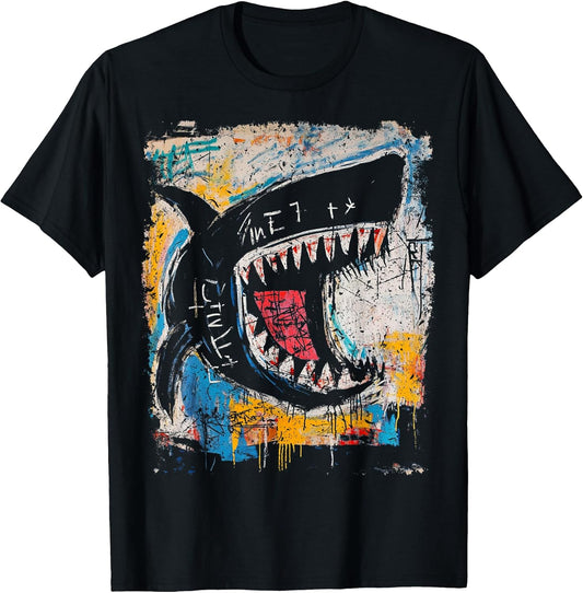 Pop Art Style Shark 90s Men's Graffiti T-Shirt