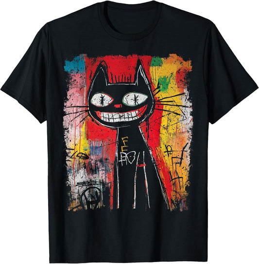 Pop Art Style Cat 90s Men's Graffiti T-Shirt