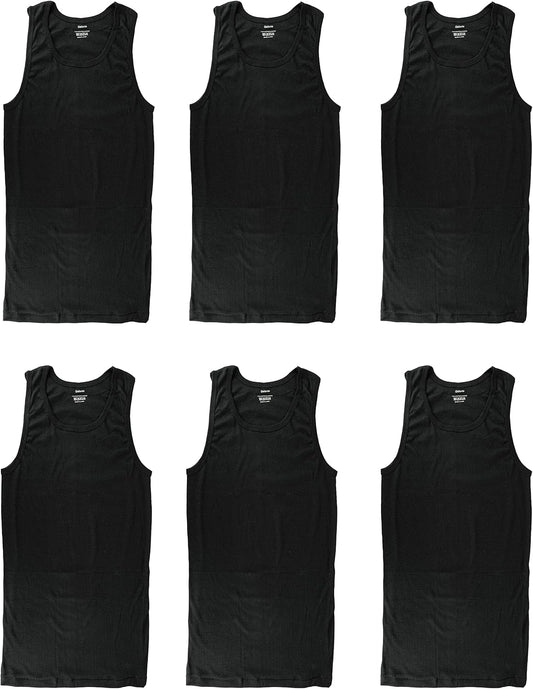 6 Packs 100% Cotton Athletic Men's Basic Tank Top