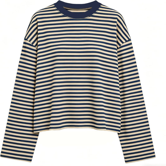 Women Y2k Long Sleeve Fairy Grunge Striped Baggy Tees Shirts 2000s Emo Aesthetic Sweater Crop Tops Streetwear