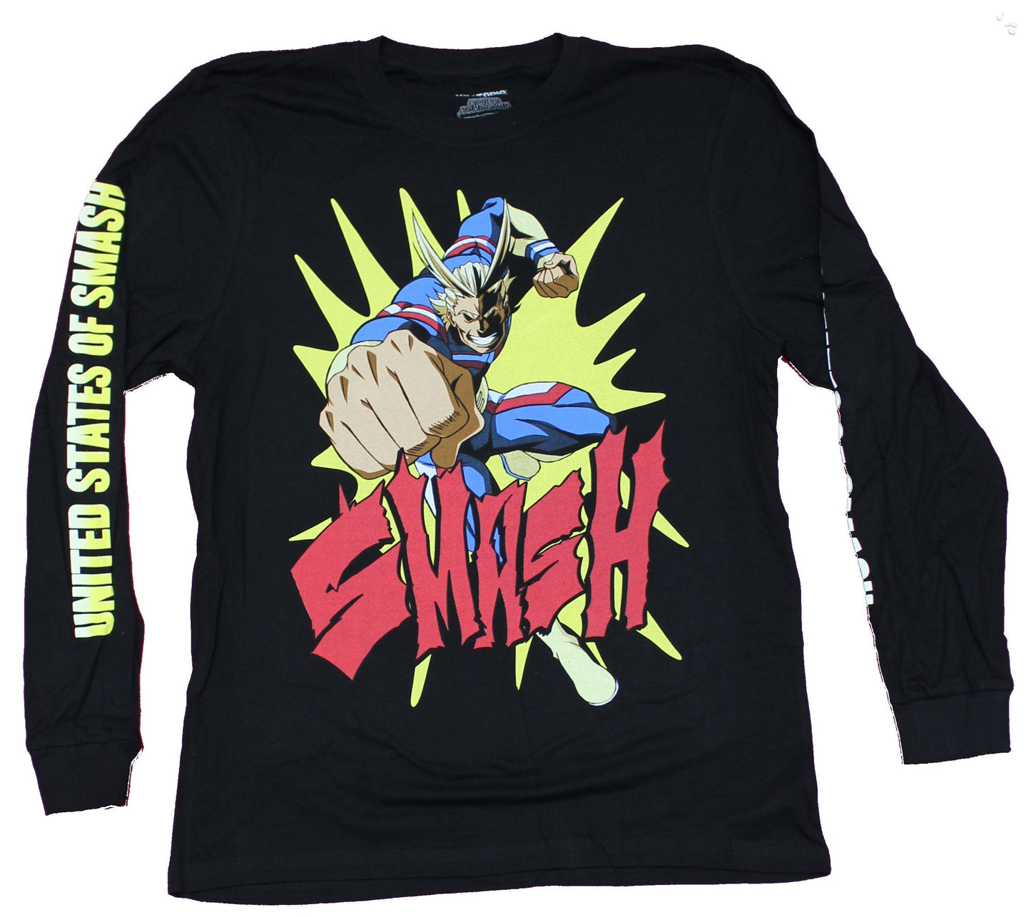 My Hero Academia Mens Long Sleeve T-Shirt - All Might Smash Tour United States OF