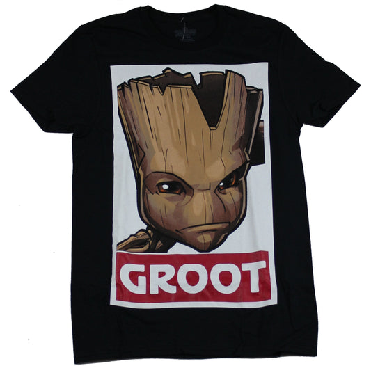 Guardians of the Galaxy Mens T-Shirt - Groot Mad Face Poster Style Image